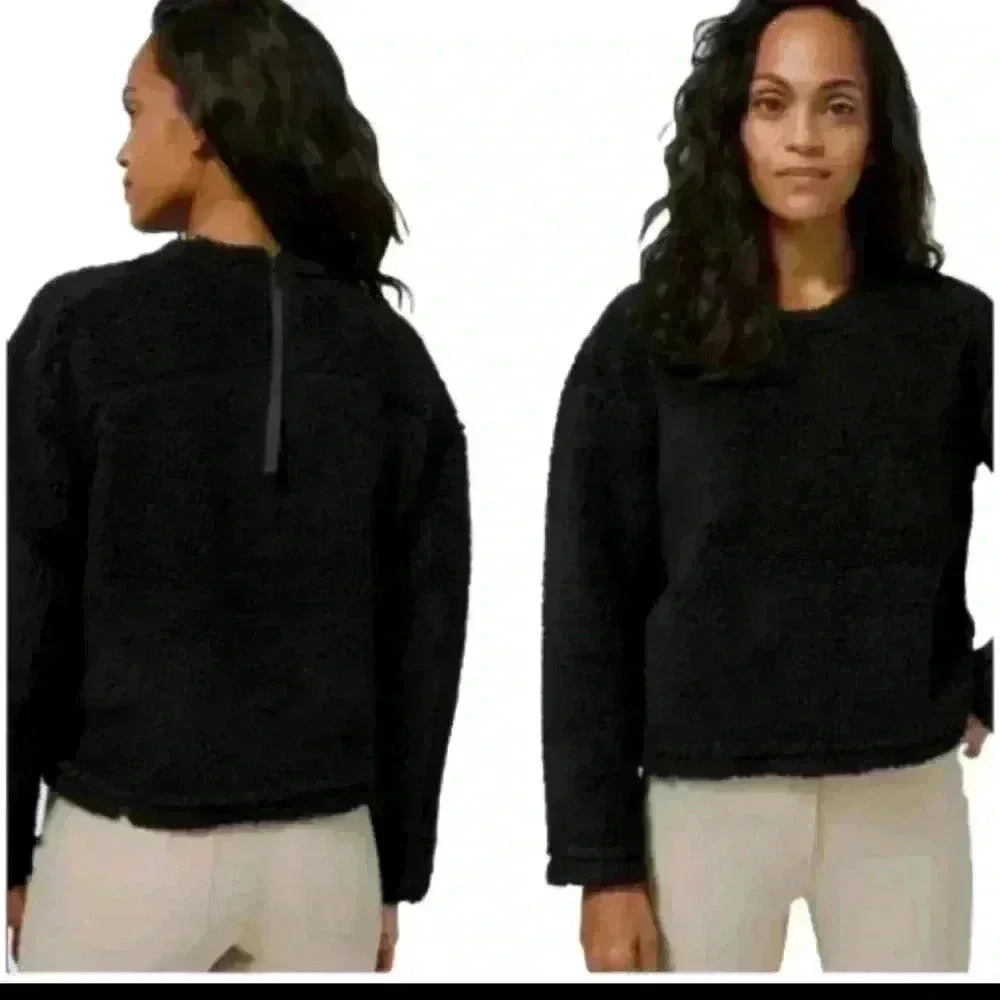Lululemon Womens Black Wool Whenever Crew Sweater 6